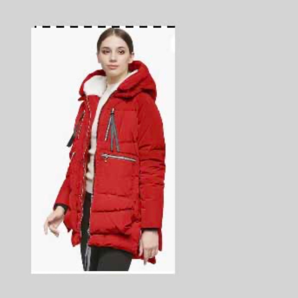 DOWN & FEATHER THICKENED JACKET, RED, SIZE 5X, WINDPROOF & COLD PROTECTION,